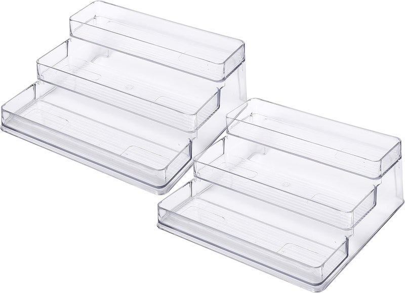 Simplemade 3-Tier Spice Rack Organizer - Versatile Storage Shelf for Kitchen, Bathroom, Bedroom & Office, Set of 2, Clear - Image 5